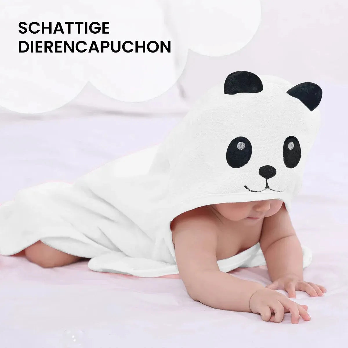 Panda Couverture polaire multifonctionnelle pour bébé avec capuche - Couverture enveloppante - Couverture 75x100 cm