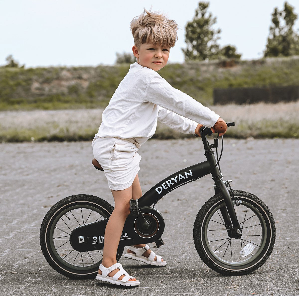 Vélo de luxe pour enfants 14 pouces - 3 en 1 - vélo d'équilibre - Rose