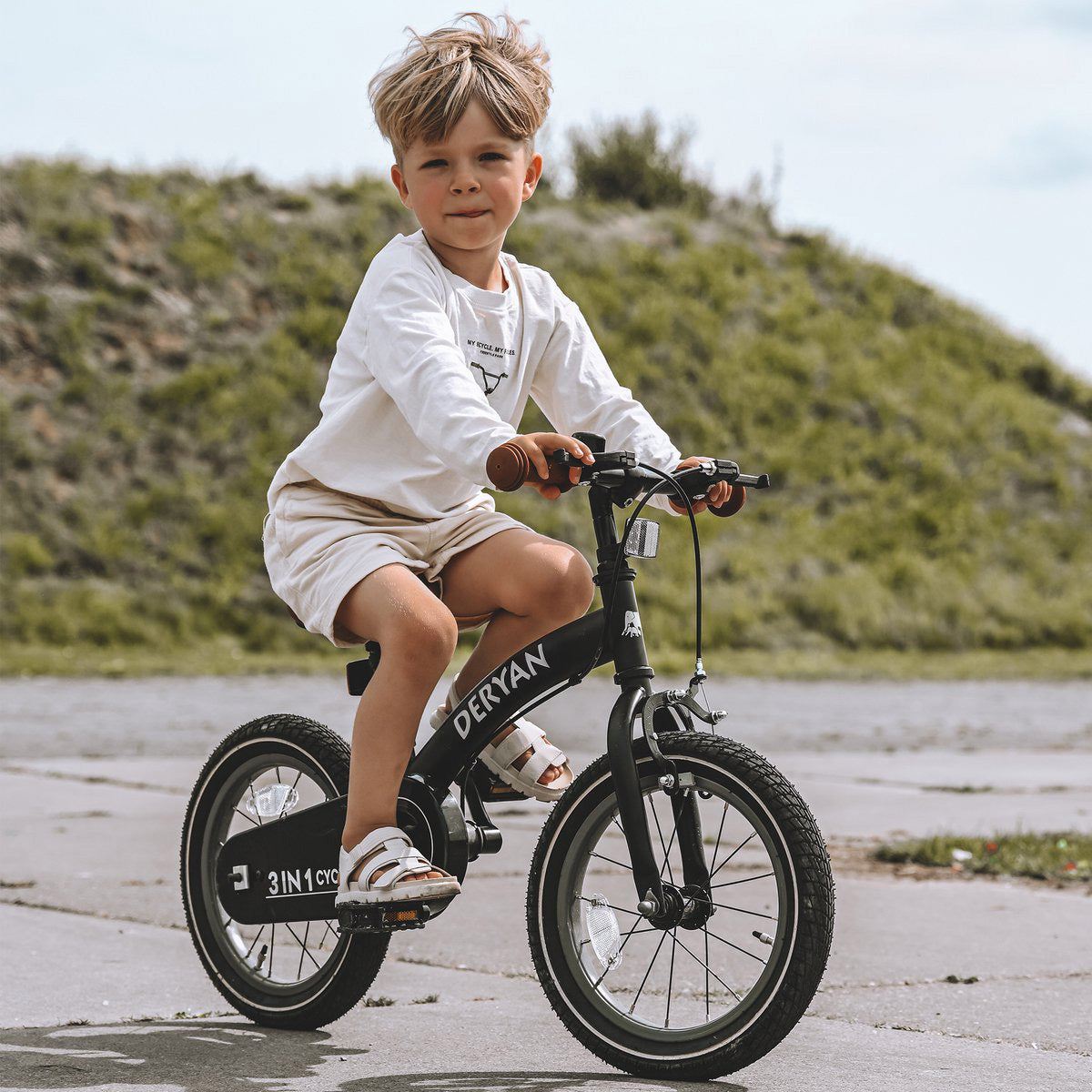 Vélo de luxe pour enfants 14 pouces - 3 en 1 - vélo d'équilibre - Rose