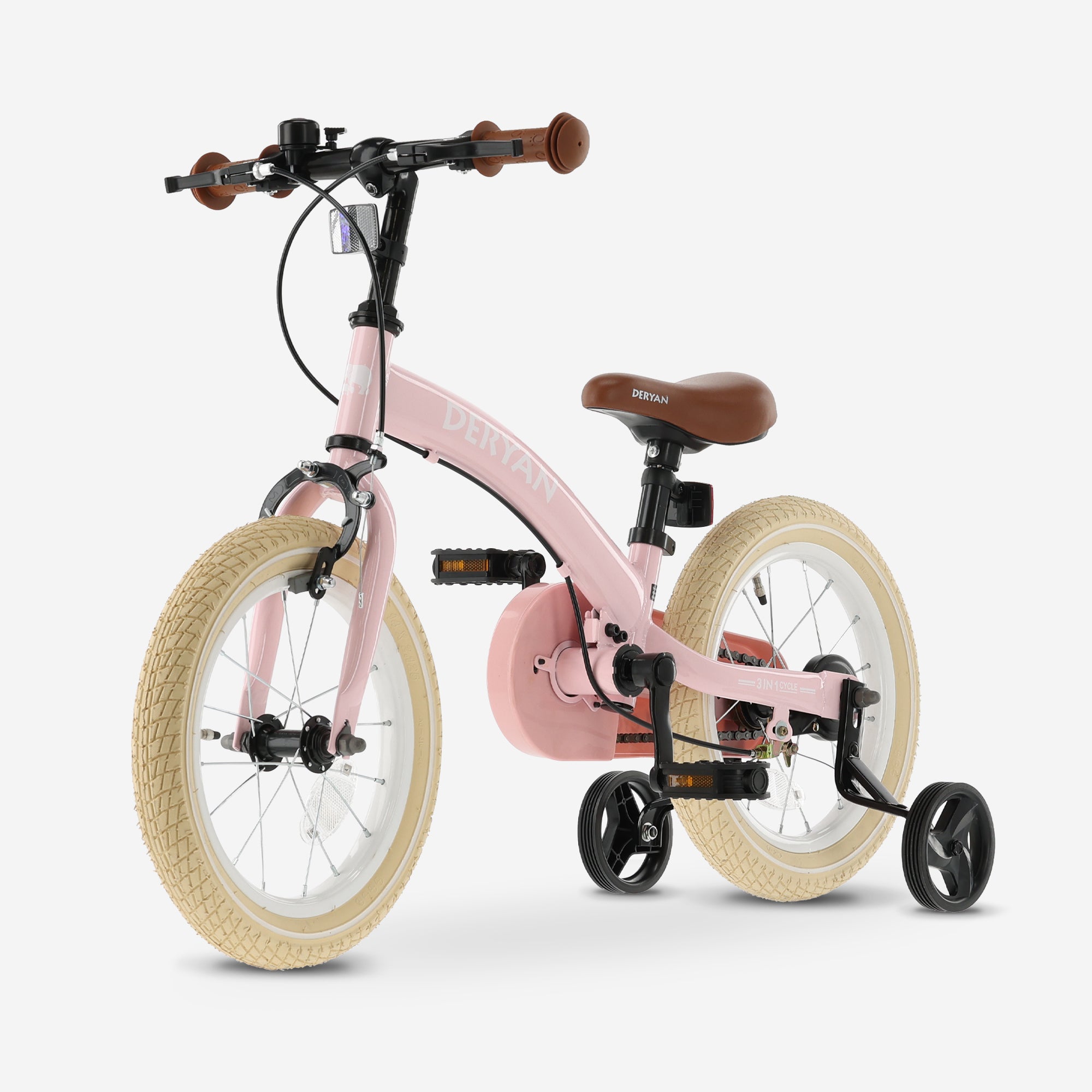 Vélo de luxe pour enfants 14 pouces - 3 en 1 - vélo d'équilibre - Rose