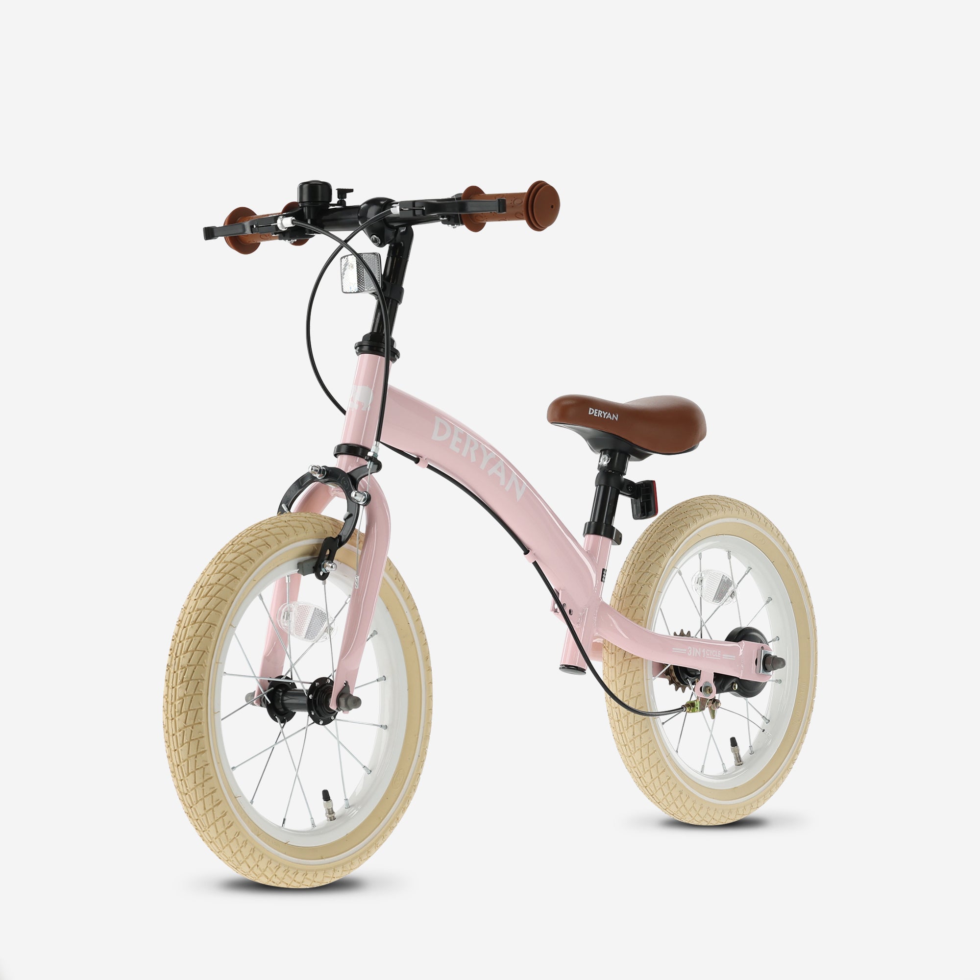 Vélo enfant de luxe 12 pouces - 3 en 1 - vélo de marche Rose