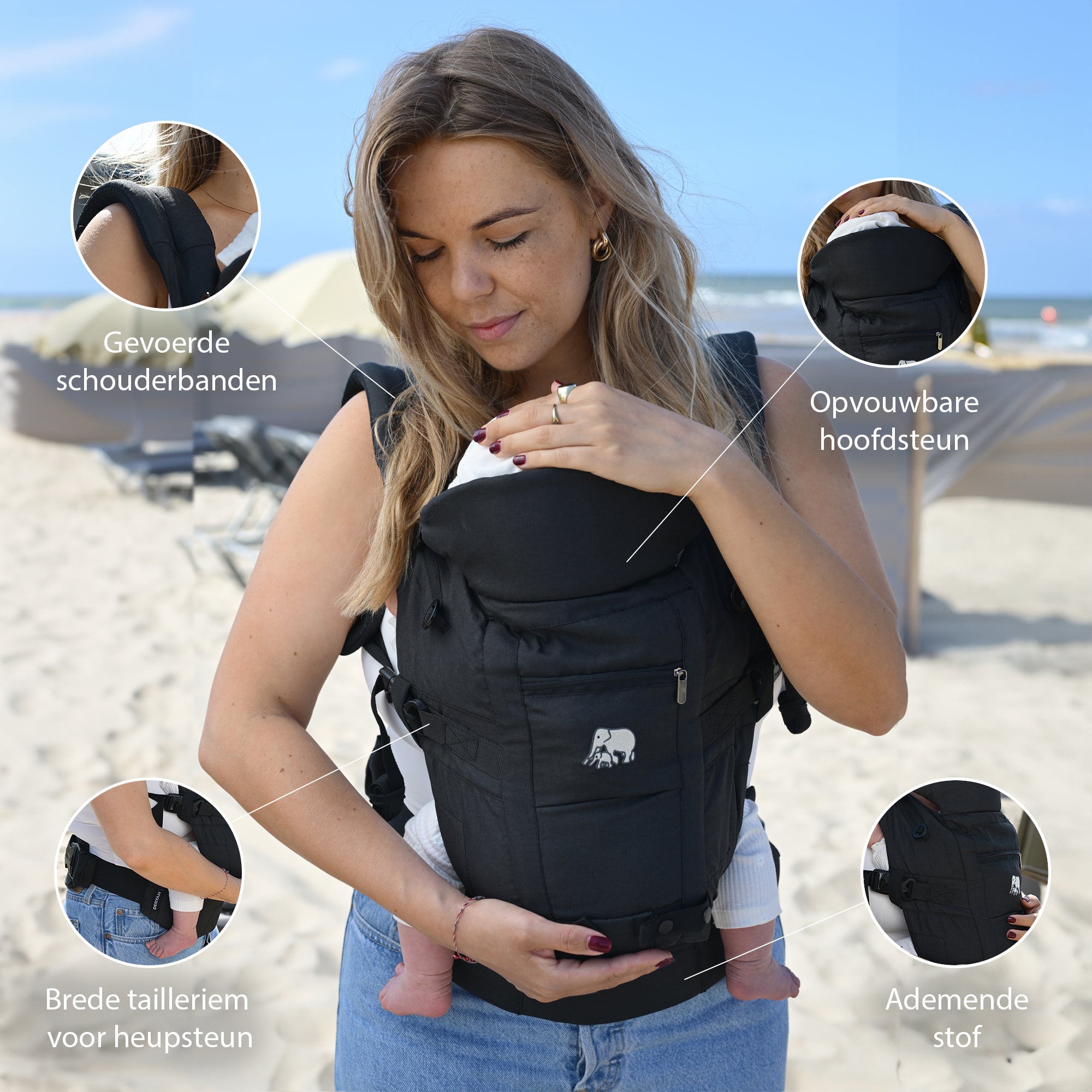 Porte-bébé Deryan Amora Ergonomique Et Réglable - Pour Nouveau-nés (3,2 Kg) Jusqu'à 20 Kg | Portage Face à Soi, Face Au Monde Ou Sur Le Dos
