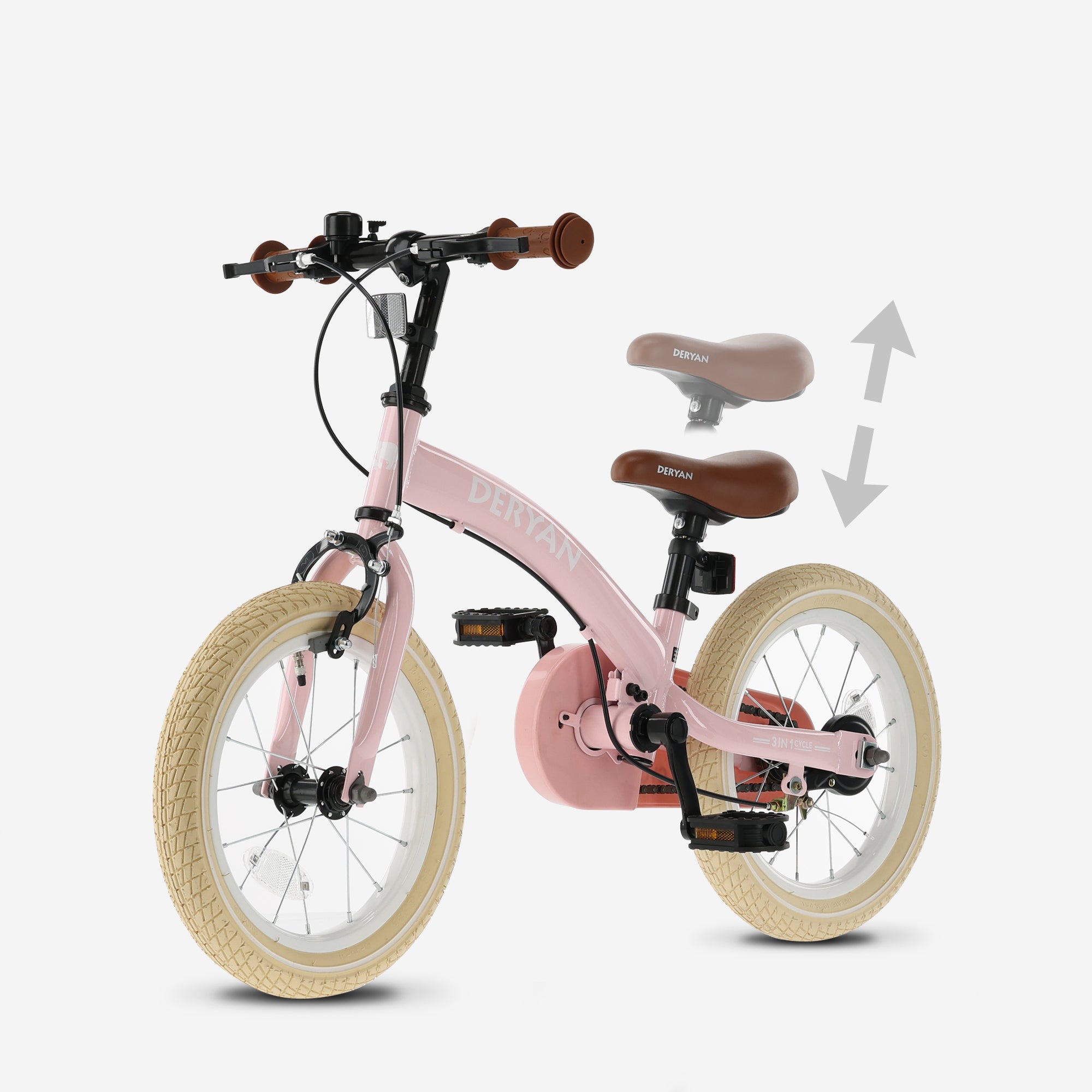 Vélo enfant de luxe 12 pouces - 3 en 1 - vélo de marche Rose