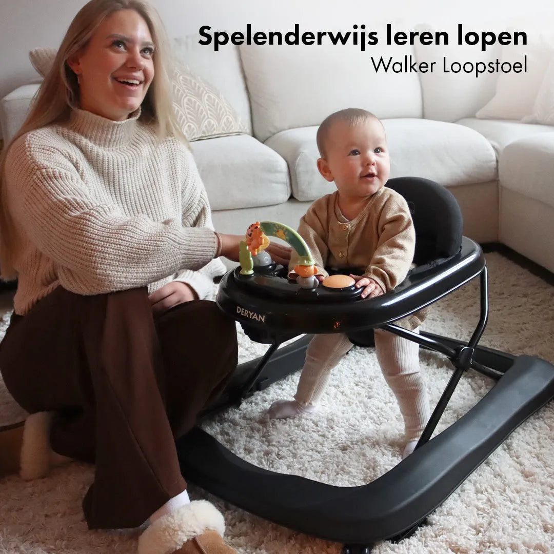 2-in-1 Loopstoel Zwart