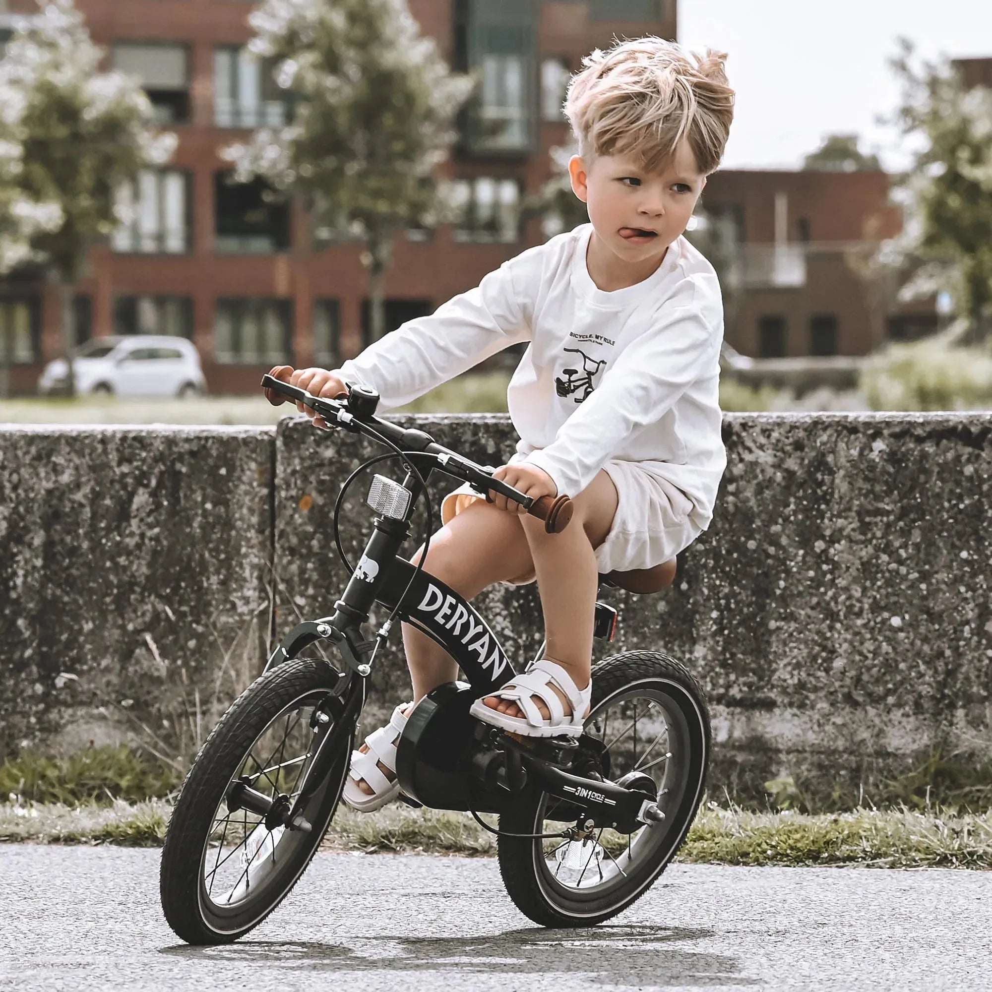 Vélo de luxe pour enfants 12 pouces - 3 en 1 - vélo d'équilibre Noir