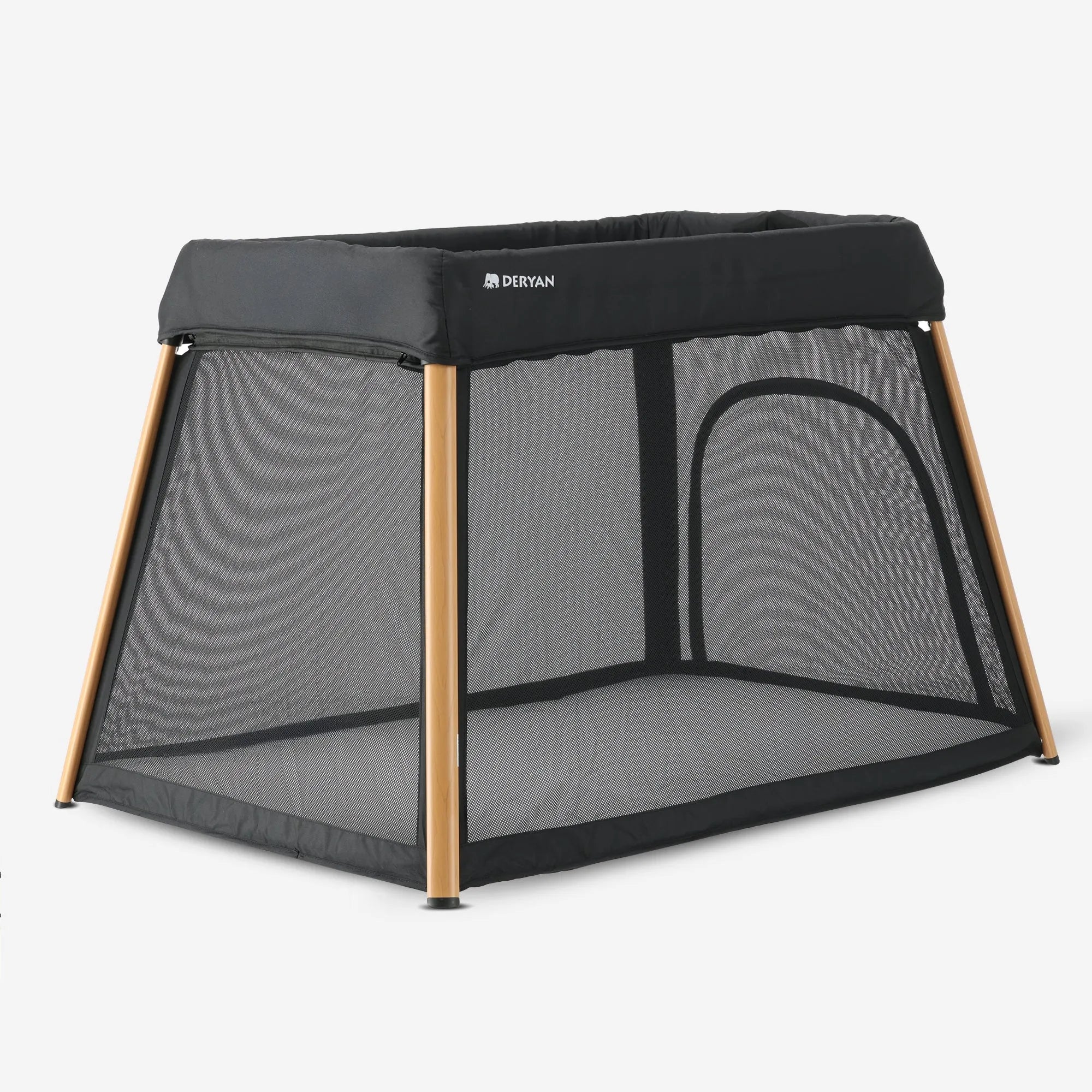 Lit de camping et parc pour enfants 2-en-1 - Avec pare-chocs - Aspect bois