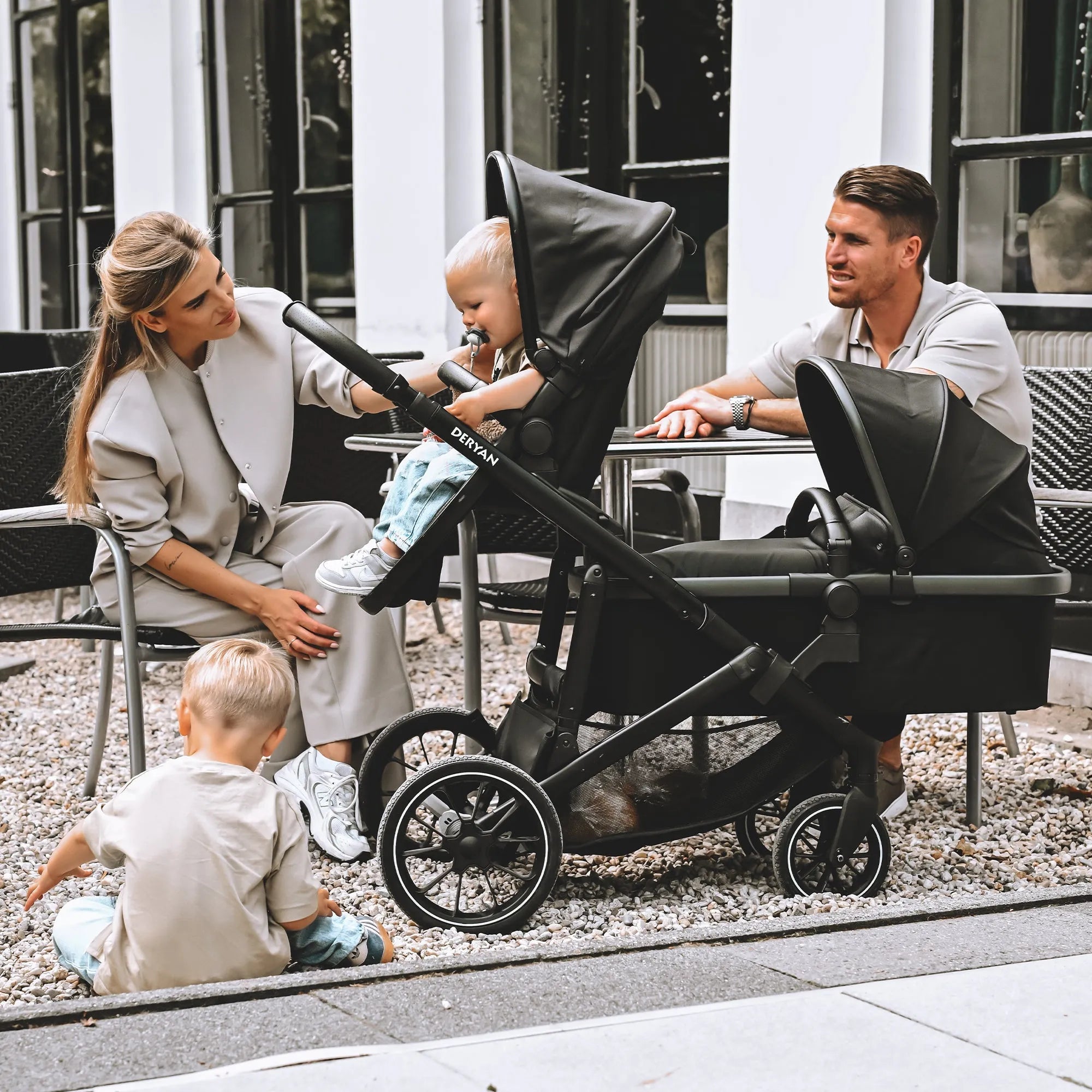 EVY V2 Duo Pram Noir 2 en 1