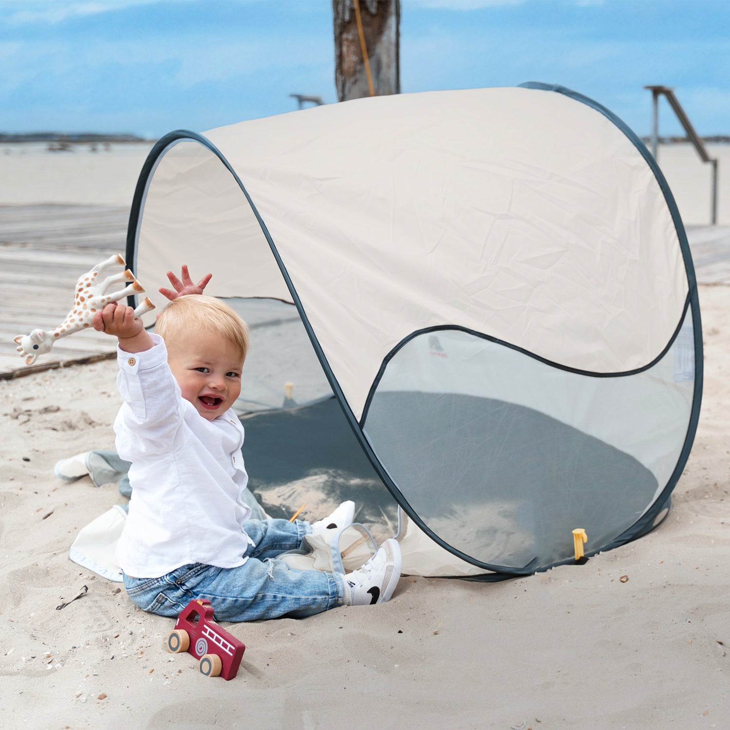 Tente de plage crème