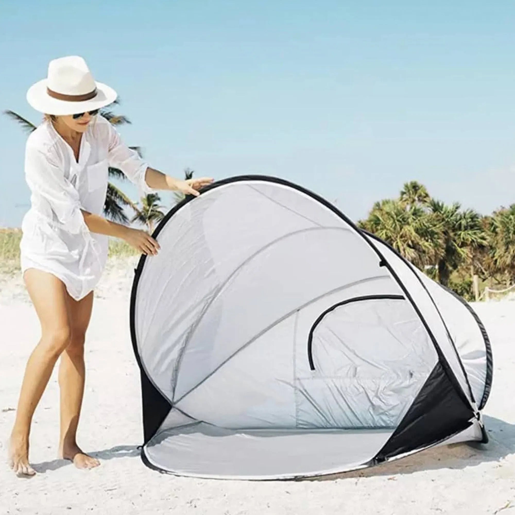 Strandtent XXL Zilver