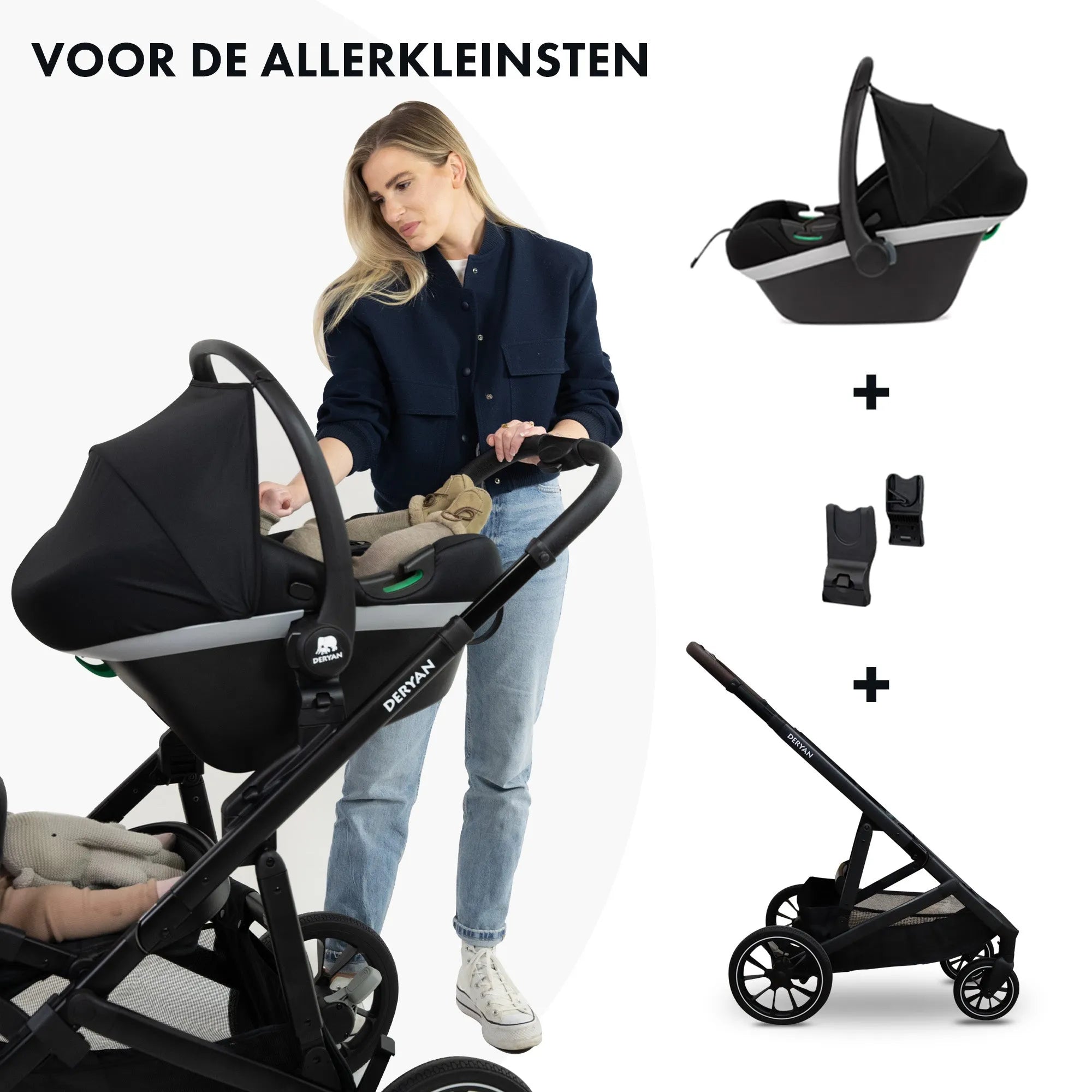 EVY V2 Kinderwagen 3 in 1 Zwart