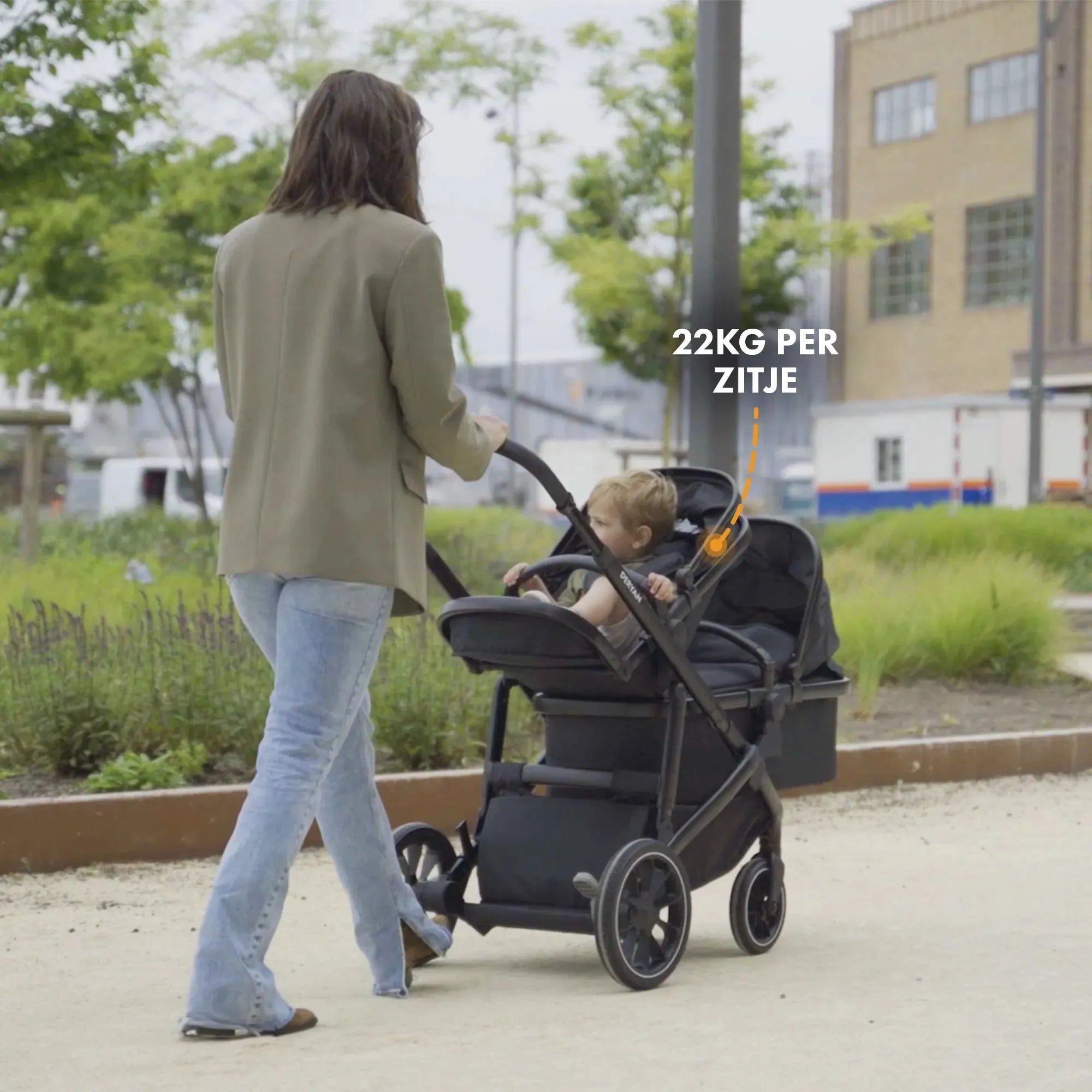 EVY V2 Duo Pram Noir 2 en 1