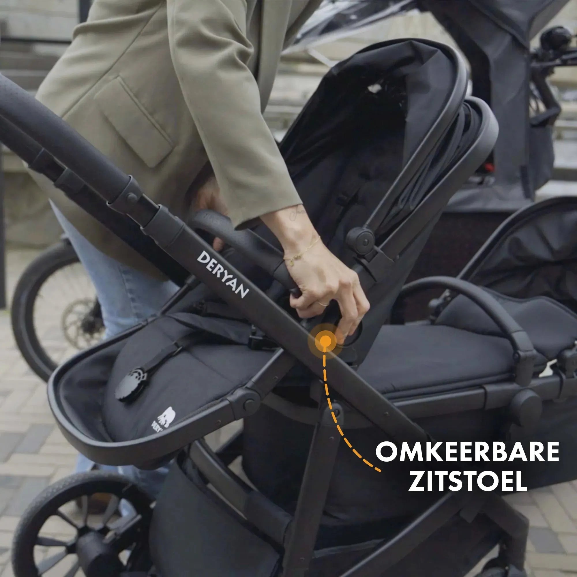 EVY V2 Duo Pram Noir 2 en 1