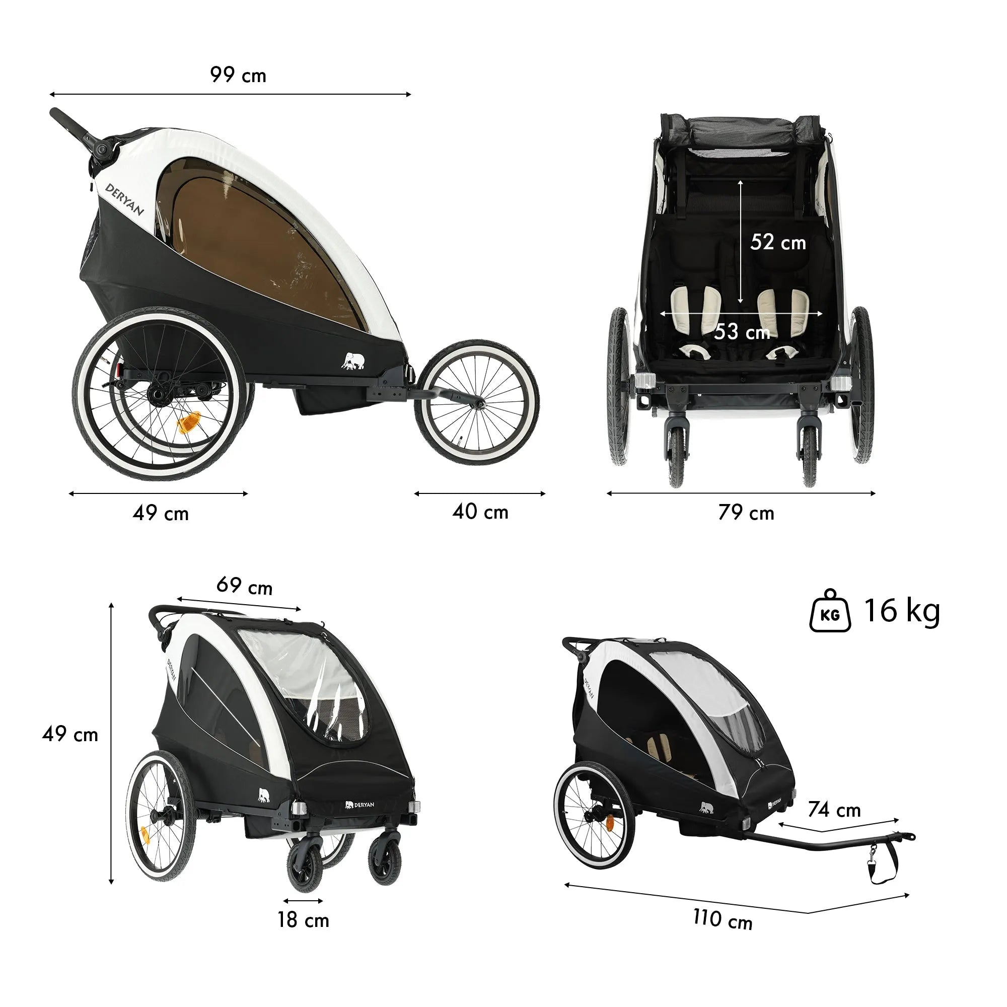 Fahrradanhänger - pram - jogging pram